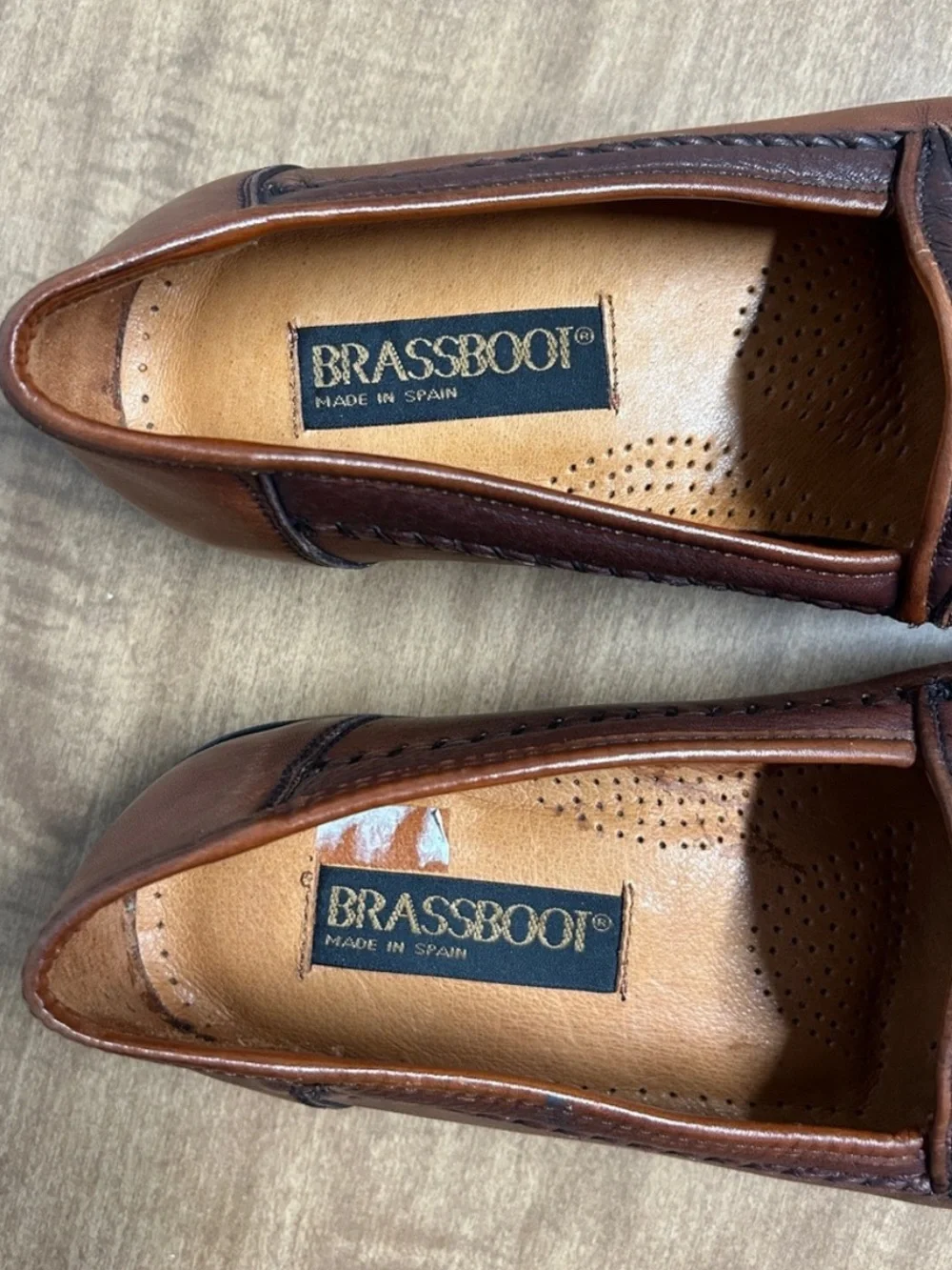 Brass Boot Handmade Leather Tassel Loafers Brown Men's 8.5 M Shoes Academia O
